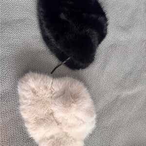 PLT Black and white Faux Fur bucket hat